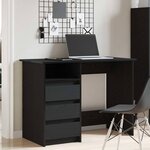 vidaXL Bureau noir 102x50x75 cm bois d'ingénierie