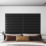 vidaXL Panneaux muraux 12 Pièces Noir 90x15 cm Similicuir 1 62 m²