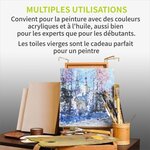 ACROPAQ lot 6 toiles à Peindre tendues avec châssis 20x20 cm- Surface en Coton de qualité supérieure 280 g/m²- FSC sans acide
