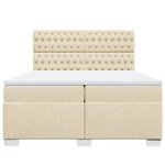 vidaXL Sommier à lattes de lit avec matelas Crème 200x200 cm Tissu