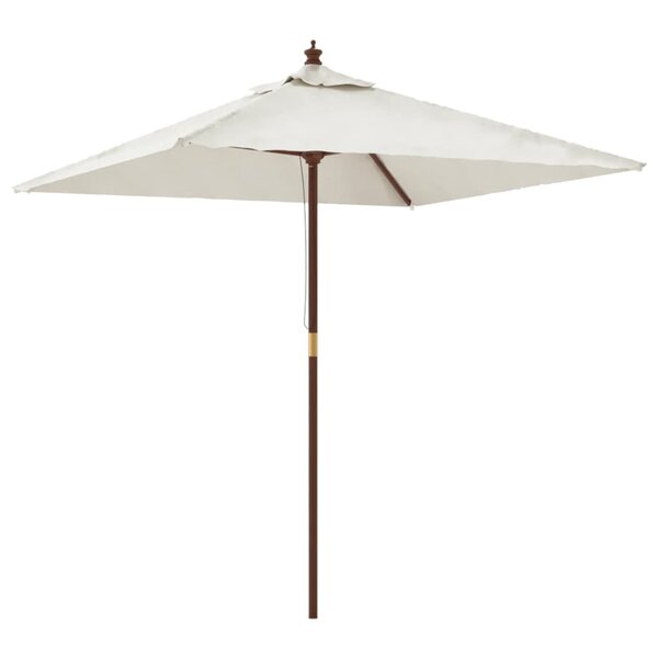 vidaXL Parasol de jardin avec mât en bois sable 198x198x231 cm