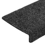 vidaXL Tapis de marches d'escalier 5 Pièces Gris 65x21x4 cm Aiguilleté