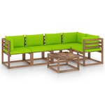 vidaXL Salon palette de jardin 6 Pièces et coussins Bois de pin imprégné