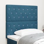 vidaXL Tête de lit tuftée bleu foncé 90 cm avec boutons en cristal