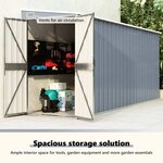 vidaXL Abri de jardin mural Gris 118x382x178 cm Acier galvanisé