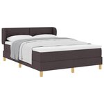 vidaXL Lit à ressorts avec matelas Marron foncé 140 x 190 cm tissu