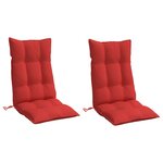 vidaXL Coussins de chaise à dossier haut lot de 2 rouge tissu oxford