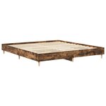 vidaXL Cadre de lit sans matelas chêne fumé 200x200 cm bois ingénierie