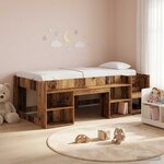 vidaXL Cadre de lit pour enfants avec rangement Bois ancien