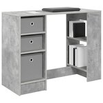 vidaXL Bureau Gris béton Bois d'ingénierie 100 x 40 x 75 cm