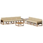 vidaXL Ensemble de canapés d'extérieur 9 Pièces Naturel et Beige