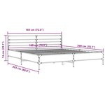vidaXL Cadre de lit sans matelas chêne fumé 180x200 cm