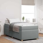 vidaXL Cadre de lit avec matelas Gris clair 90 x 200 cm tissu