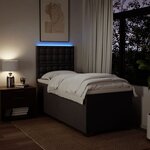 vidaXL Sommier à lattes de lit avec matelas Marron foncé 90x190 cm