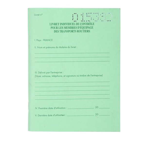Livret individuel de contrôle Conducteurs et convoyeurs de transports routiers EXACOMPTA