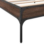 vidaXL Cadre de lit chêne marron 90x200 cm bois d'ingénierie et métal