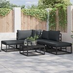 vidaXL Ensemble de canapé de jardin 6 Pièces Noir 70 x 70 x 32 cm