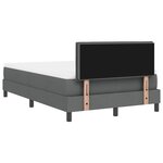 vidaXL Lit boxspring avec matelas Gris foncé 120 x 200 cm tissu