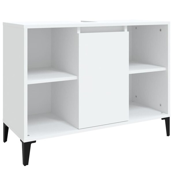 vidaXL Meuble d'évier blanc 80x33x60 cm bois d'ingénierie