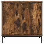 vidaXL Meuble de Lavabo de Salle de Bain avec stockage Chêne fumé