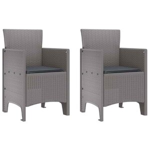 vidaXL Chaise de jardin 2 pc Gris clair Polypropylène