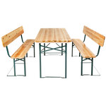 Tectake Table de jardin pliante 176 x 69 x 76 cm avec bancs