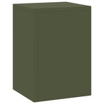 vidaXL Supports de Plantes d'extérieur Pilier 2 Pièces Olive Verte 24x24x35 cm Acier