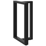 vidaXL Pieds de table de bar en T  2 pièces  noir  60 x 35 x (90-91) cm  acier