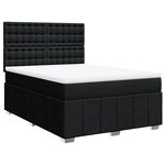vidaXL Sommier à lattes de lit avec matelas Noir 140x190 cm Tissu
