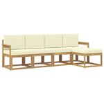 vidaXL Ensemble de canapés d'extérieur 5 Pièces Blanc et crème