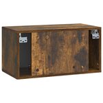 vidaXL Meuble TV mural Chêne fumé 59 5 x 31 x 30 cm Bois d'ingénierie