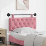 vidaXL Tête de lit suspendue Avec lumière LED Rose Velours
