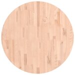 vidaXL Dessus de table Ø80x4 cm rond bois massif de hêtre