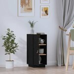 vidaXL Buffet Noir 34x40x75 cm Bois massif de pin