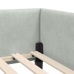 vidaXL Cadre de lit d'angle avec tête de lit Gris clair 90 x 190 cm