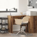 vidaXL Bureau d'écriture Bois vieilli Bois d'ingénierie Petit Rangement