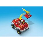 PLAYMOBIL 71824 - Action Heroes Véhicule de pompiers avec bidon d'essence enflammé
