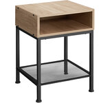 Tectake table de chevet harlow 40 5x40 5x52 5cm - bois clair industriel  chêne sonoma