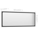vidaXL Miroir de salle de bain Gris 100x1 5x37 cm Aggloméré