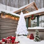 vidaXL Arbre de Noël artificiel avec branches épaisses blanc 210cm PVC