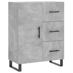 vidaXL Buffet gris béton 69 5x34x90 cm bois d'ingénierie