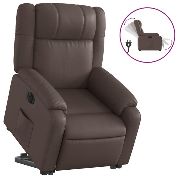 vidaXL Fauteuil inclinable électrique marron similicuir