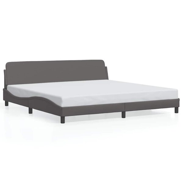 vidaXL Cadre de lit Dover gris 200x200 cm similicuir