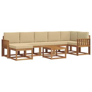 vidaXL Ensemble de canapés d'extérieur 8 pc Naturel et Beige