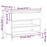 vidaXL Armoire à chaussures Chêne marron 70x36x60 cm Bois d'ingénierie