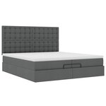 VidaXL Cadre de lit ottoman avec matelas gris foncé 200x200cm tissu