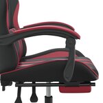 vidaXL Chaise de jeu pivotante repose-pied Noir bordeaux Similicuir