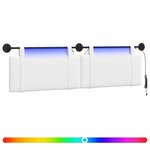 vidaXL Tête de lit suspendue Avec lumière LED Blanc Tissu