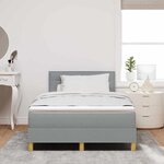 vidaXL Lit boxspring avec matelas Gris clair 120 x 190 cm tissu