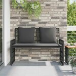 vidaXL Banc extérieur 2 -Seater 116 x 55 x 82 cm Acier et Rattan Poly